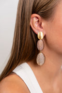 Lott Gouden Oorbellen Silk Double Braided Oval M - Champagne