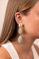 Lott Gouden Oorbellen Silk Double Braided Oval M - Wax