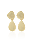 Lott Gouden Oorbellen Stone Shape Drop Double