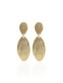 Lott Gouden Oorbellen Stone Shape Oval Double