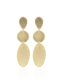 Lott Gouden Oorbellen Stone Shape Oval Triple