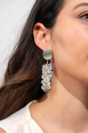 Lott Oorbellen Cluster of Thick Sequins - Light Aqua