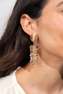 Lott Oorbellen Cluster of Thick Sequins - Warm Beige