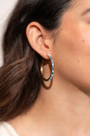 Lott Oorbellen Creole w/ Multi Turchese Fine Stones L
