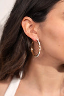 Lott Oorbellen Creole w/ White Opal Stones L