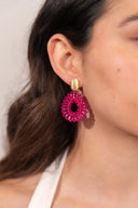 Lott Oorbellen Drop Crystal Small - Fuchsia