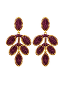 Lott Oorbellen Flower Leafs M - Bordeaux