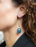 Lott Oorbellen Oval Egg Facet M - Grey Blue