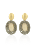 Lott Oorbellen Oval Facet Stone M - Champagne