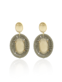 Lott Oorbellen Oval Facet Stone M - Nude