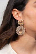 Lott Oorbellen Pendant Earring Double w/ Sequins L - Warm Beige