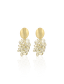Lott Oorbellen Thick Oval Crystal Sequins - Golden Shadow
