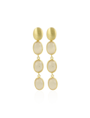 Lott Oorbellen Three Framed Stones - Beige Gold