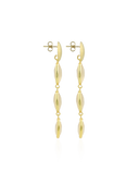 Lott Oorbellen Three Framed Stones - Beige Gold