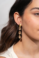 Lott Oorbellen Three Framed Stones - Beige Gold