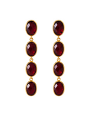 Lott Rode Oorbellen Four Framed Stones - Bordeaux