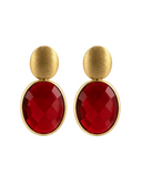 Lott Rode Oorbellen Framed Oval S - Bordeaux