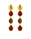 Lott Rode Oorbellen Three Framed Stones - Bordeaux Mix