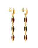 Lott Rode Oorbellen Three Framed Stones - Bordeaux Mix