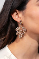 Lott Roze Oorbellen Flower Leafs M - Honey Gold