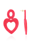 Lott Roze Oorbellen Open Heart L Oval - Fuchsia Pink