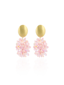 Lott Roze Oorbellen Sam Thick Oval Crystal Sequins - Pink Holo