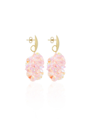 Lott Roze Oorbellen Sam Thick Oval Crystal Sequins - Pink Holo