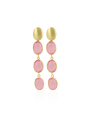 Lott Roze Oorbellen Three Framed Stones - Sunset Pink