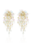 Lott Witte Oorbellen Sequin Mix Waterfall Wide - Nude/Gold
