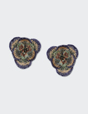 Olivia Dar Blauwe Oorbellen Camelia Navy Gold