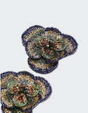 Olivia Dar Blauwe Oorbellen Camelia Navy Gold