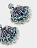 Olivia Dar Blauwe Oorbellen Seashell Navy