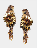 Olivia Dar Bruine Oorbellen Parrot Bronze