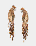 Olivia Dar Bruine Oorbellen Peacock Antique Gold
