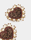Olivia Dar Oorbellen Pearl Heart Bronze