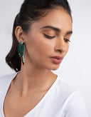 Olivia Dar Groene Oorbellen Ara Tassel Green