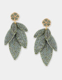 Olivia Dar Groene Oorbellen Leaf Sage