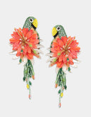 Olivia Dar Groene Oorbellen Parrot Khaki