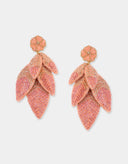 Olivia Dar Koraalroze Oorbellen Leaf Multi Blush