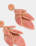 Olivia Dar Koraalroze Oorbellen Leaf Multi Blush
