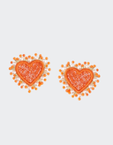Olivia Dar Oorbellen Pearl Heart Orange