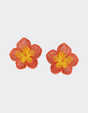 Olivia Dar Oranje Oorbellen Hibiscus Orange