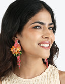 Olivia Dar Oranje Oorbellen Parrot Orange Green