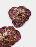 Olivia Dar Paarse Oorbellen Camelia Plum