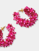 Olivia Dar Roze Oorbellen Flower Hoops Small Fuchsia