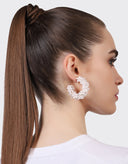 Olivia Dar Witte Oorbellen Flower Hoops Small White