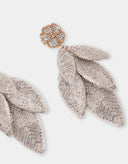 Olivia Dar Zilveren Oorbellen Leaf Silver