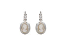 Oorbellen Camps & Camps Zilver Ovaal Camee Creme