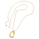 Lange Stainless Steel Gouden Ketting Open Oval