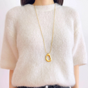 Lange Stainless Steel Gouden Ketting Open Oval